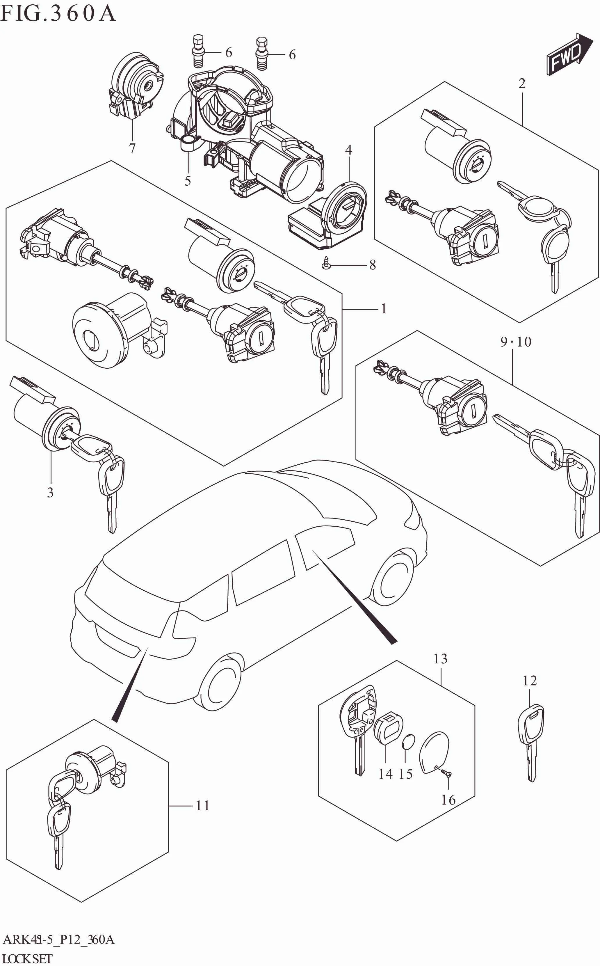 FIG. 360A LOCK SET ((GA,GL):5MT)