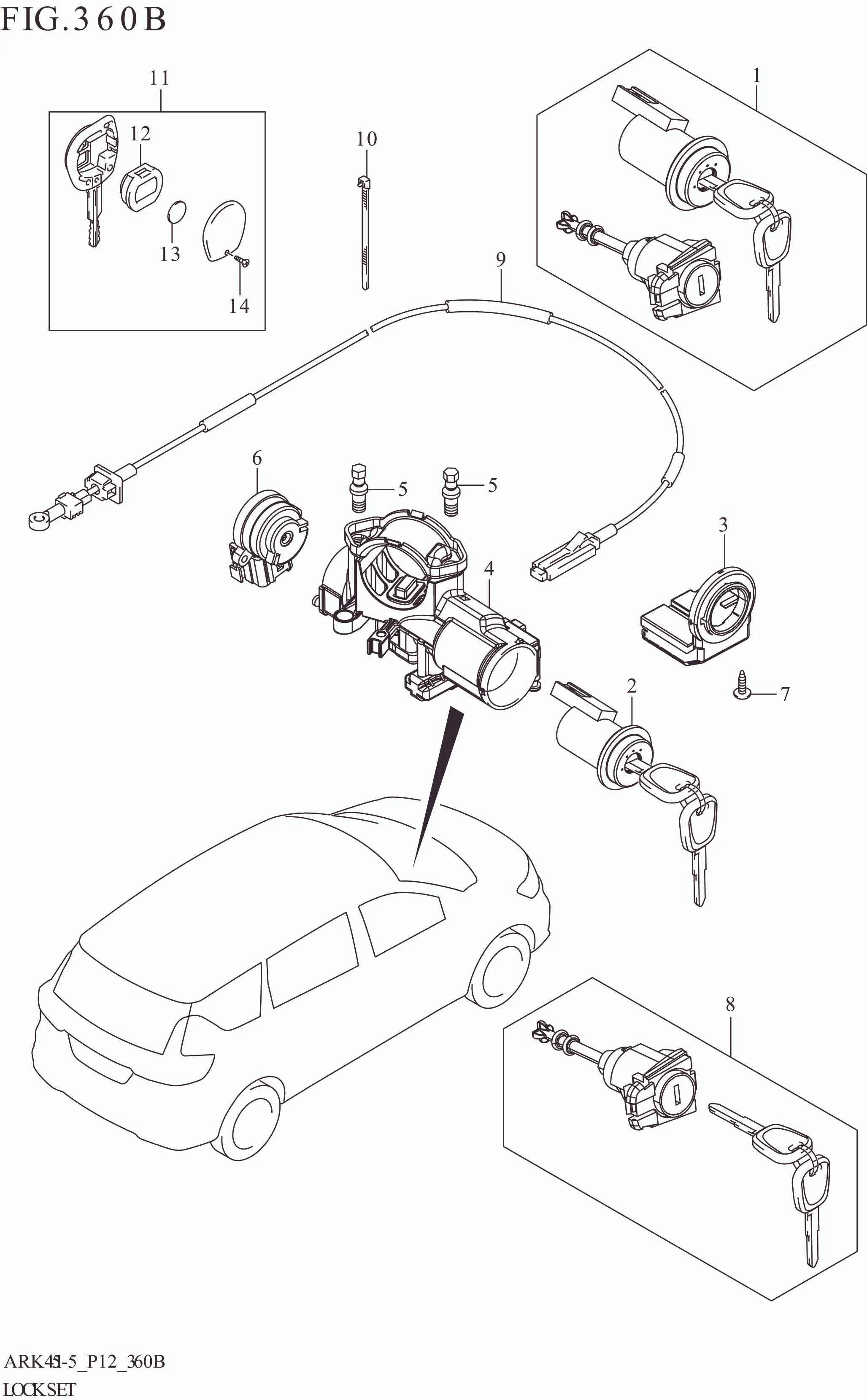 FIG. 360B LOCK SET (GL:4AT)