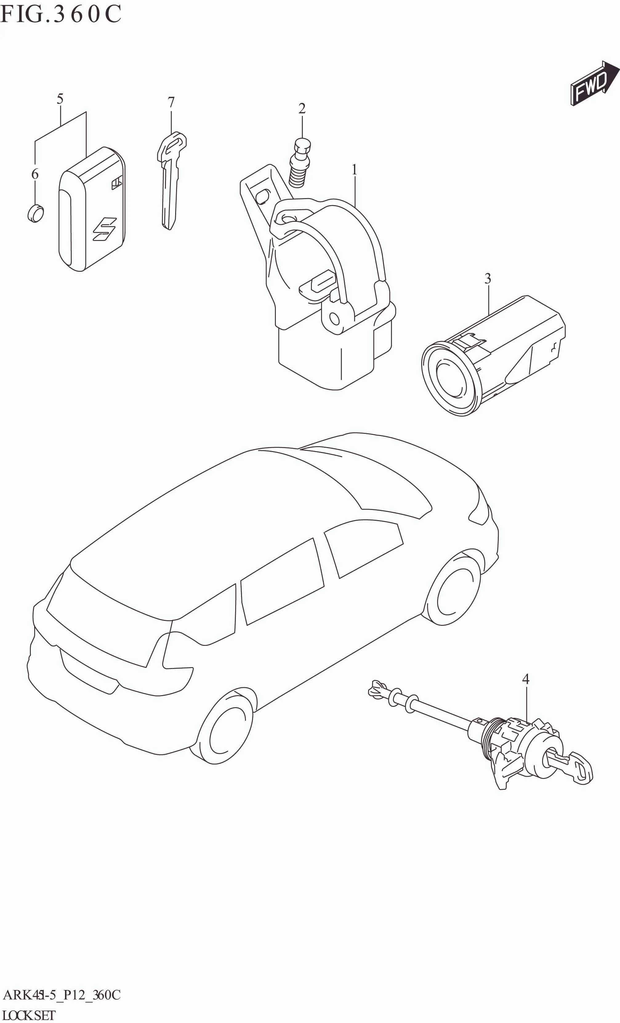 FIG. 360C LOCK SET (GX,CRUISE)