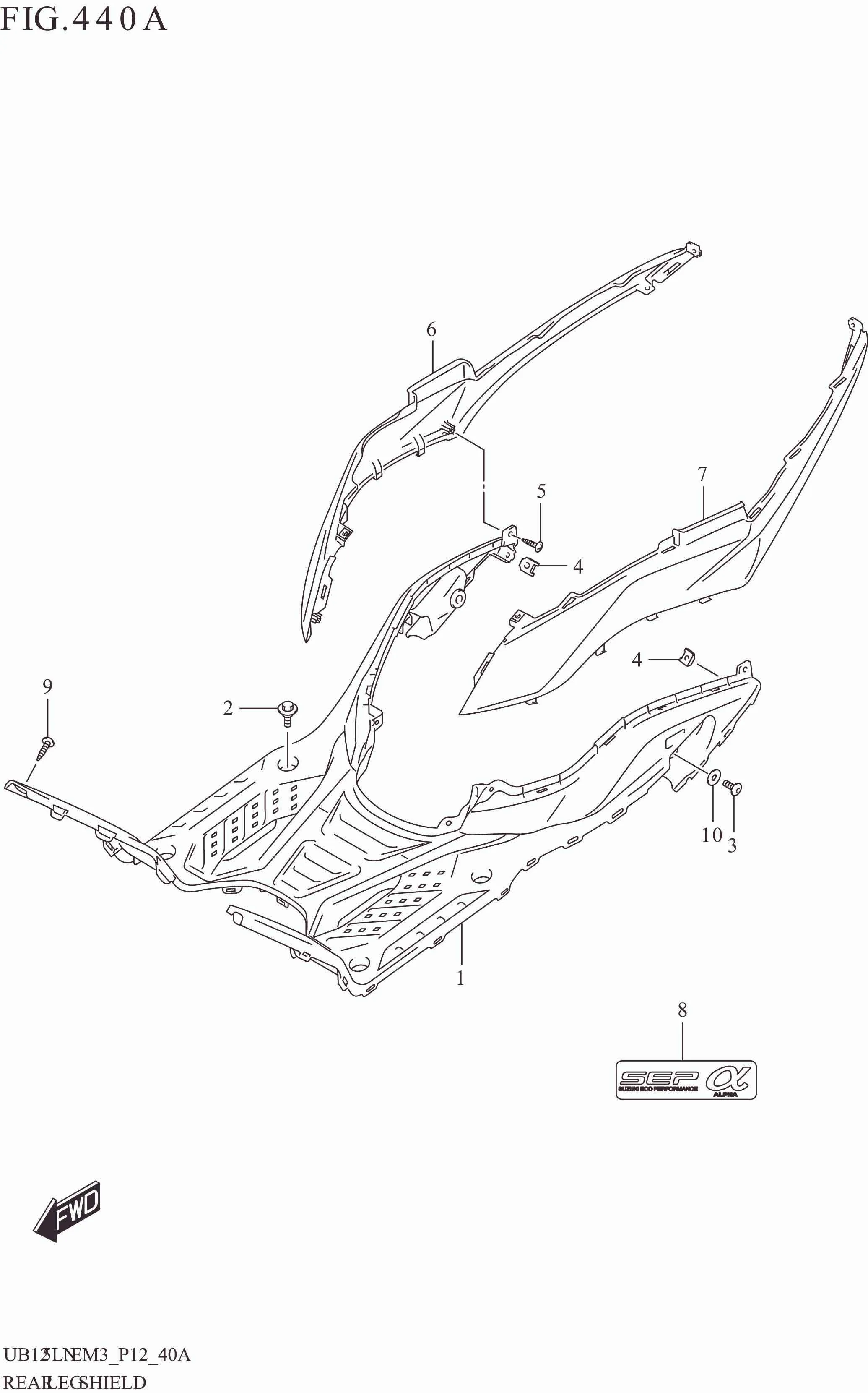 FIG. 440A REAR LEG SHIELD
