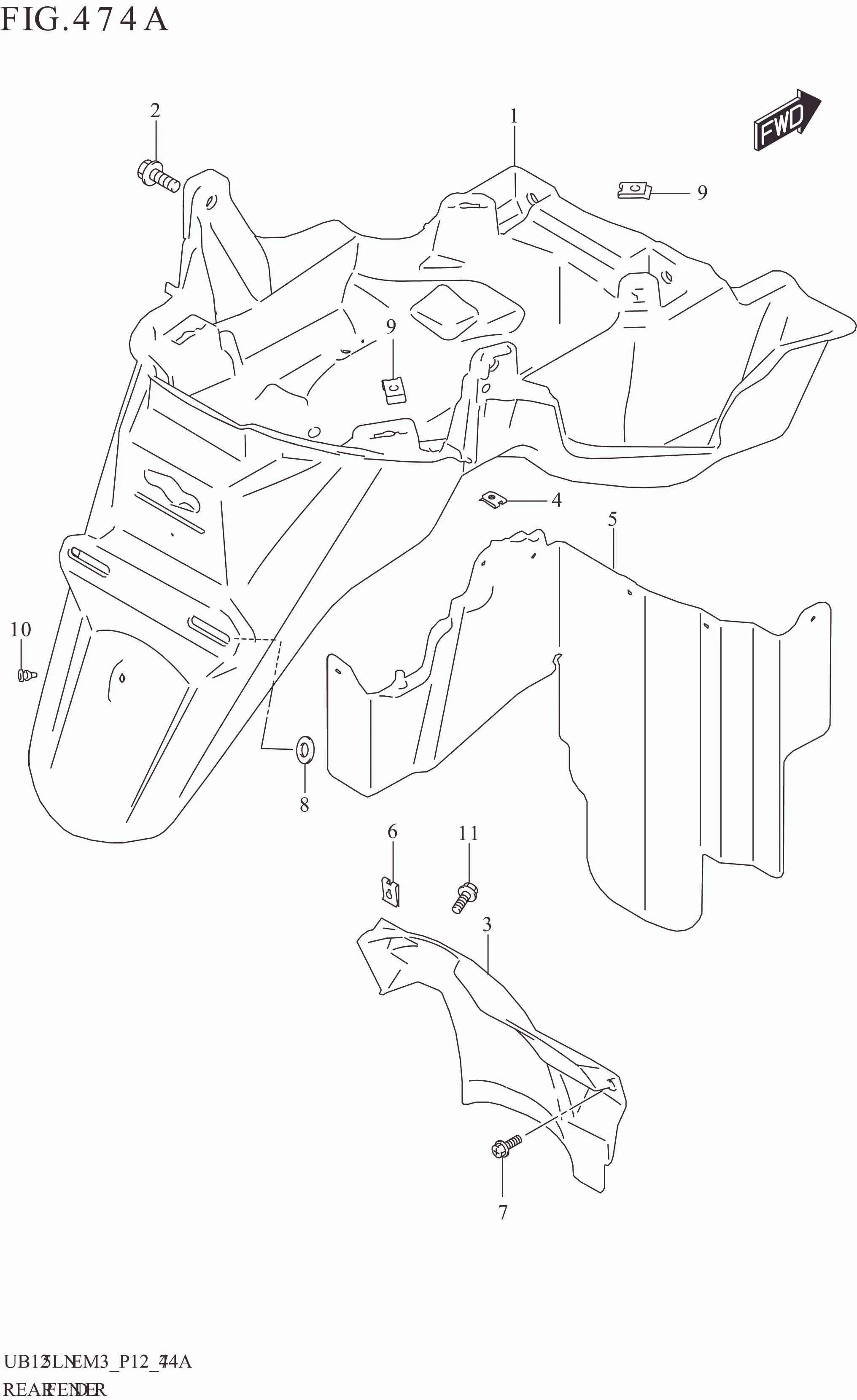 FIG. 474A REAR FENDER