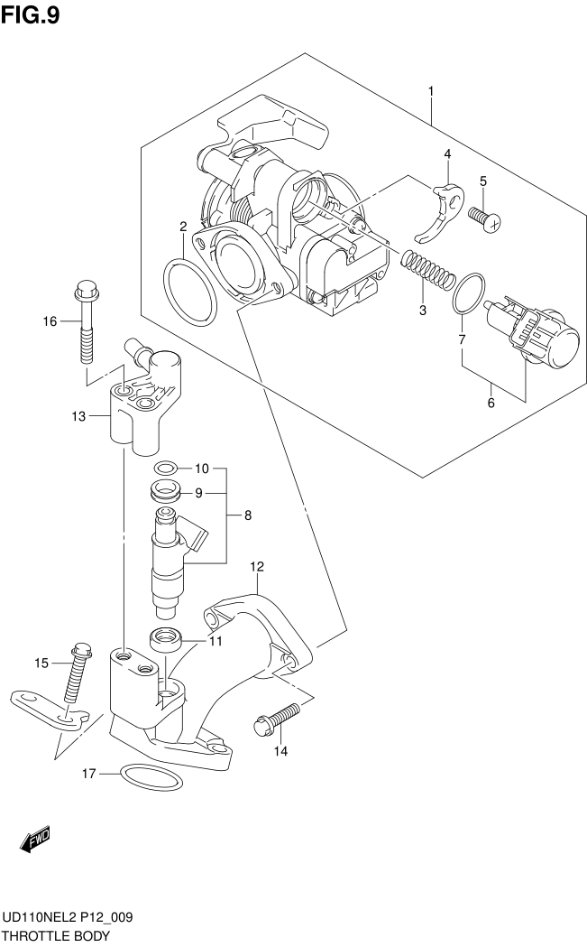 FIG. 9 THROTTLE BODY
