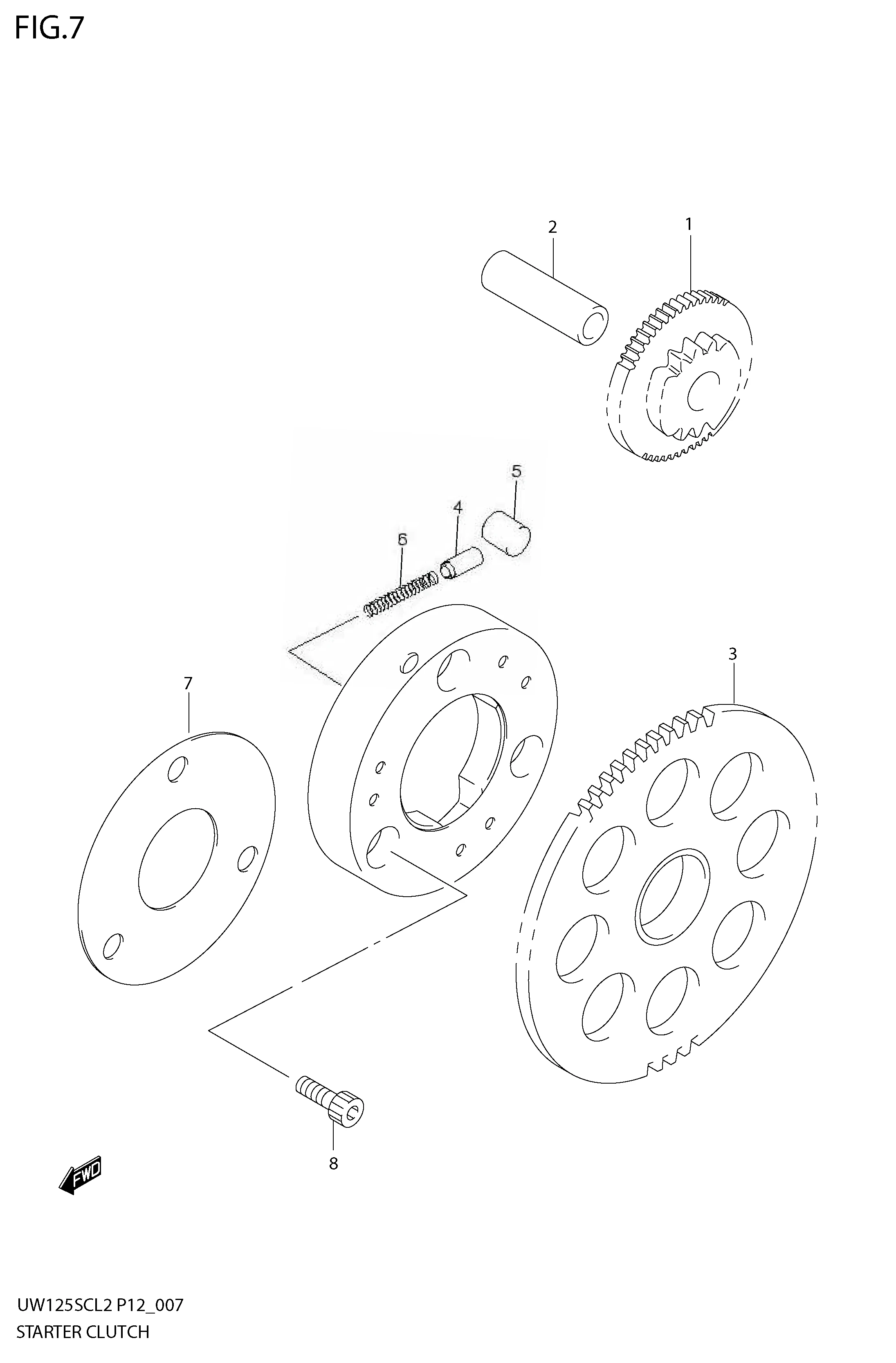 FIG.7 STARTER CLUTCH