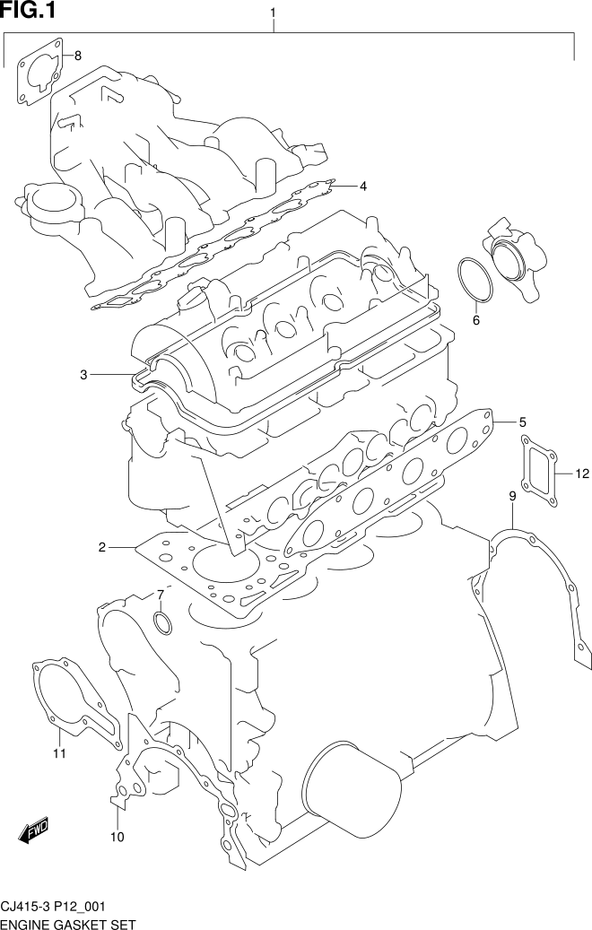FIG.1 ENGINE GASKET SET