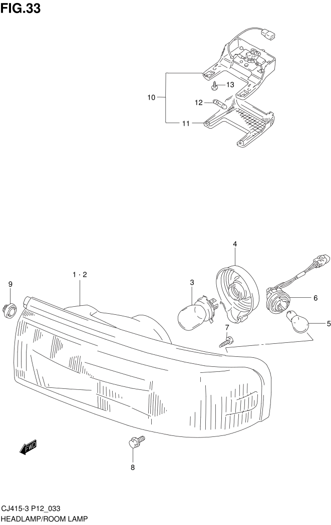 FIG.33 HEADLAMP AND ROOM LAMP