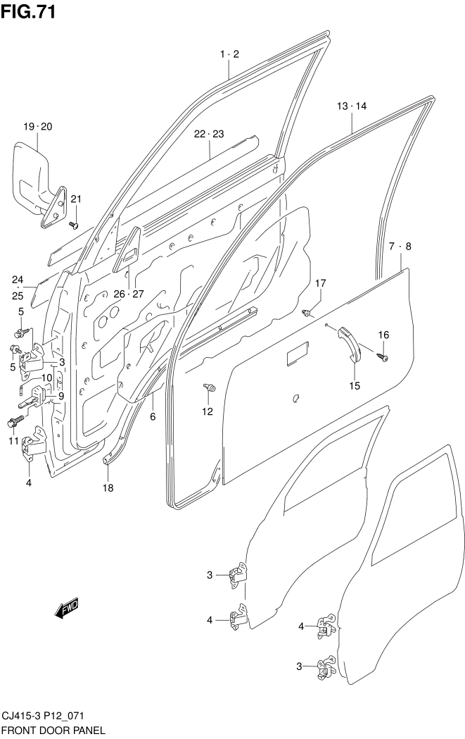 FIG.71 FRONT DOOR PANEL