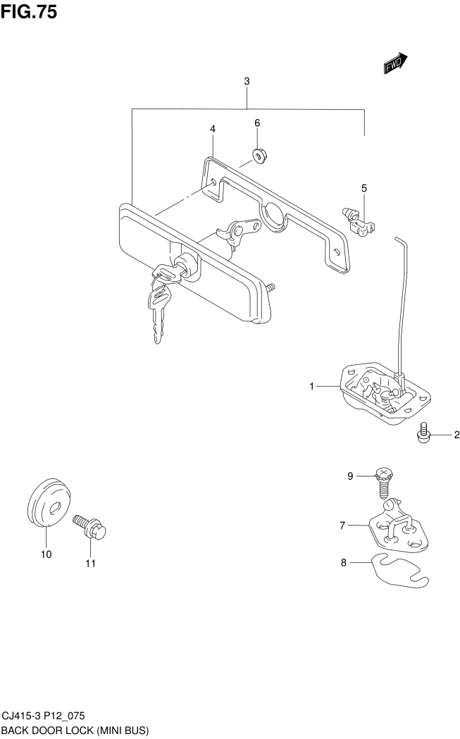 FIG.75 BACK DOOR LOCK (MINI BUS)