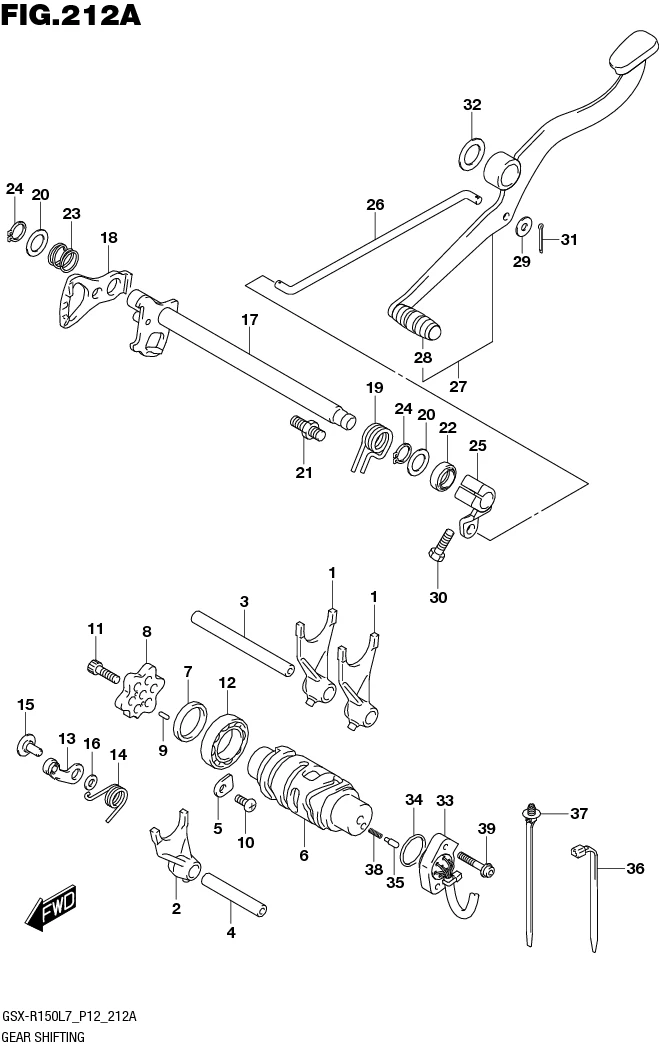 FIG.212A GEAR SHIFTING (GSX-S150MFL7 P12/GSX-S150MFXL7 P12)
