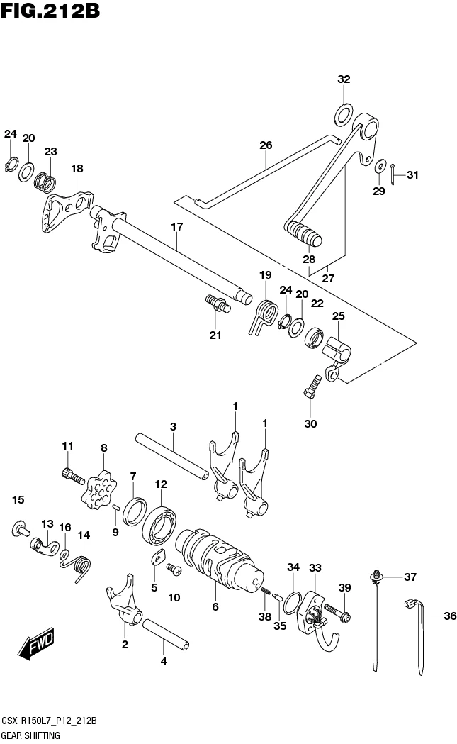 FIG.212B GEAR SHIFTING (GSX-R150RFL7 P12/GSX-R150RFXL7 P12)