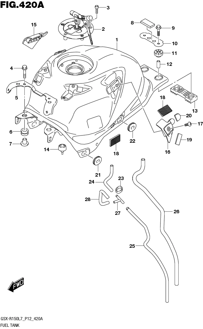 FIG.420A FUEL TANK (GSX-S150MFL7 P12/GSX-S150MFXL7 P12)