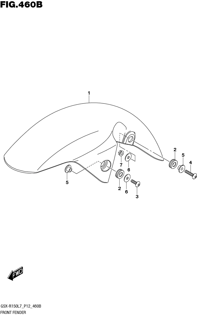 FIG.460B FRONT FENDER (GSX-R150RFL7 P12/GSX-R150RFXL7 P12)