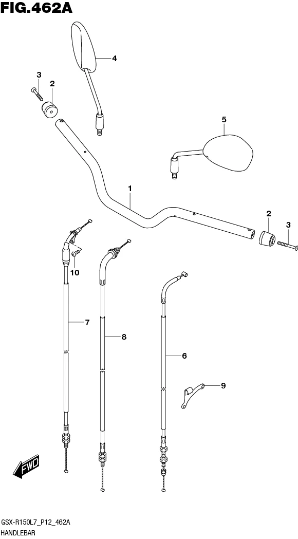 FIG.462A HANDLEBAR (GSX-S150MFL7 P12/GSX-S150MFXL7 P12)