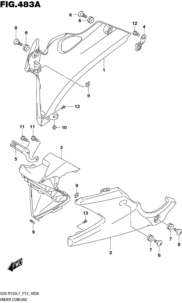 FIG.483A UNDER COWLING (GSX-S150MFL7 P12/GSX-S150MFXL7 P12)