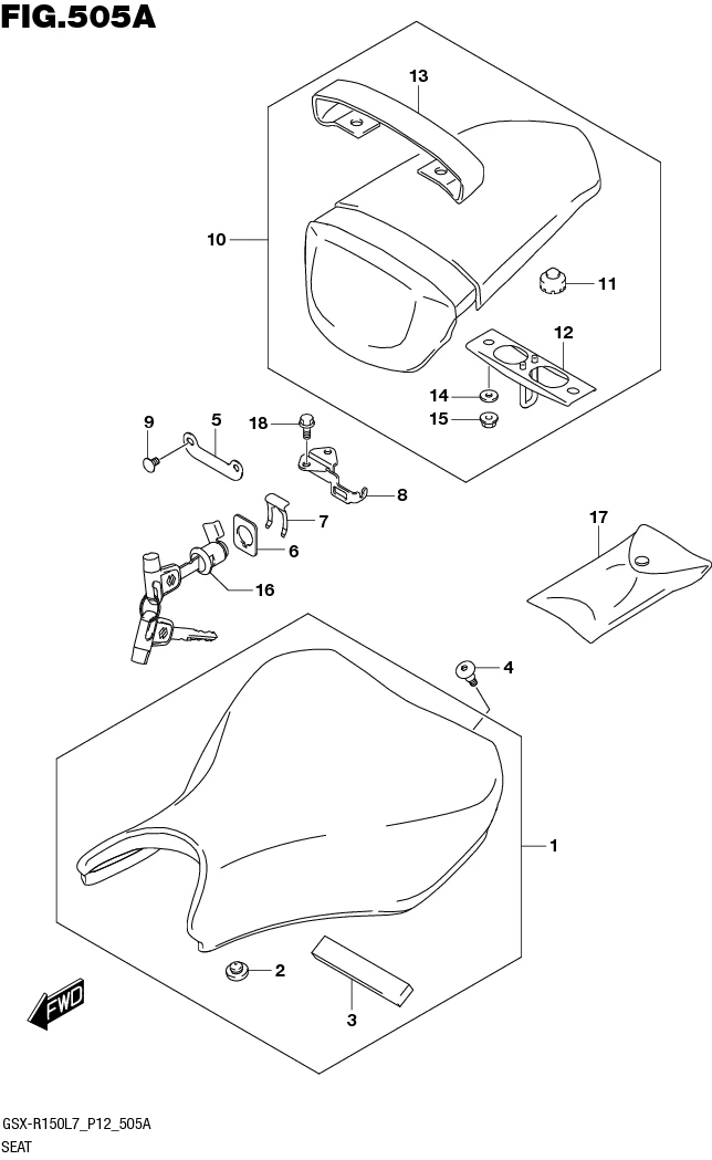 FIG.505A SEAT (GSX-S150MFL7 P12GSX-S150MFXL7 P12)