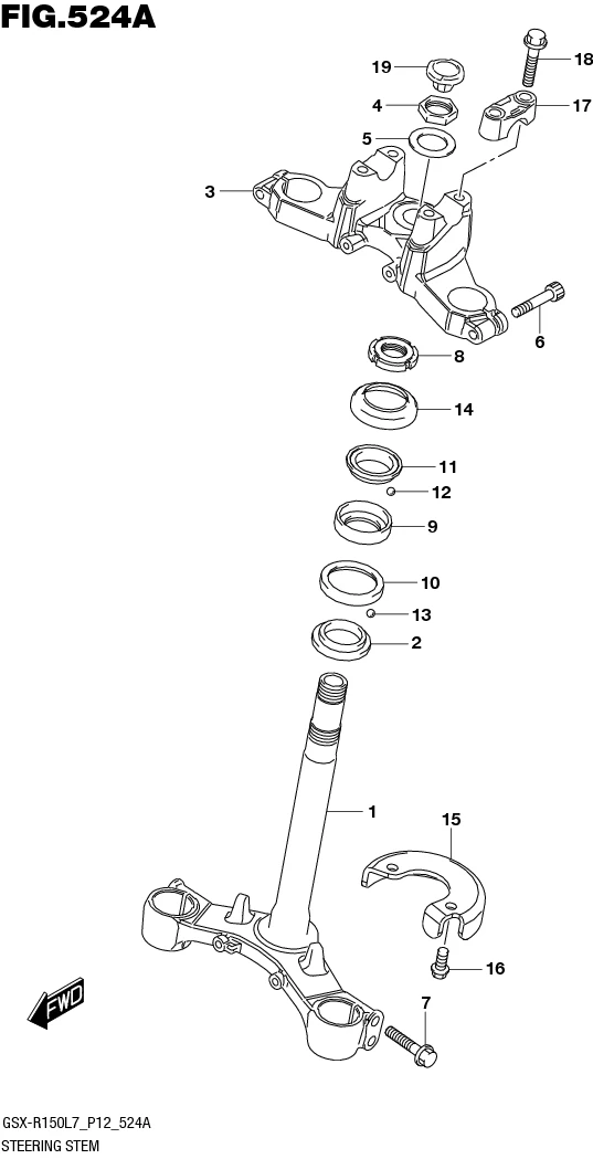 FIG.524A STEERING STEM (GSX-S150MFL7 P12/GSX-S150MFXL7 P12)