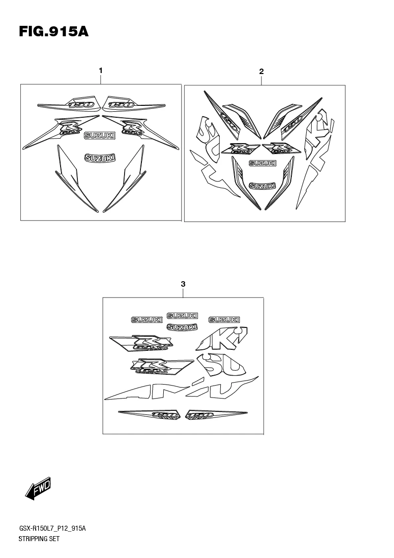 FIG.915A STRIPPING SET(GSX-R150RFL7 P12/GSX-R150RFXL7 P12)