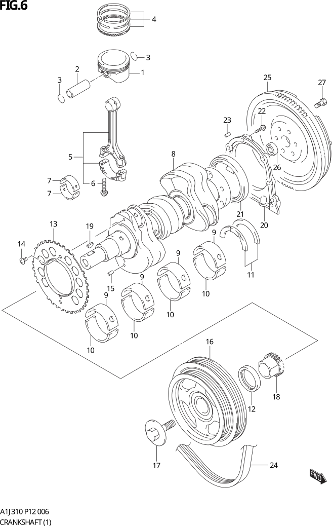 FIG. 6 CRANKSHAFT (TYPE 1)