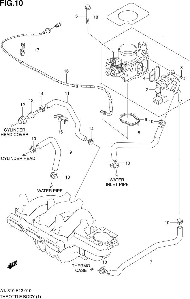 FIG. 10 THROTTLE BODY (TYPE 1)