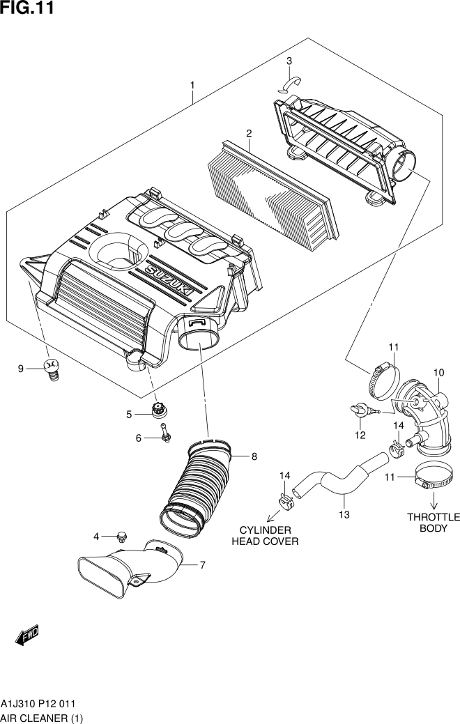 FIG. 11 AIR CLEANER (TYPE 1)