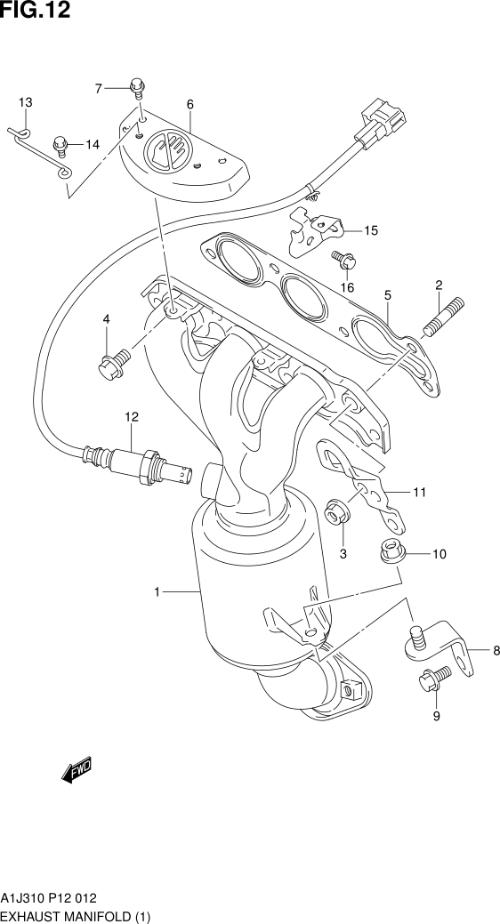 FIG. 12 EXHAUST MANIFOLD (TYPE 1)