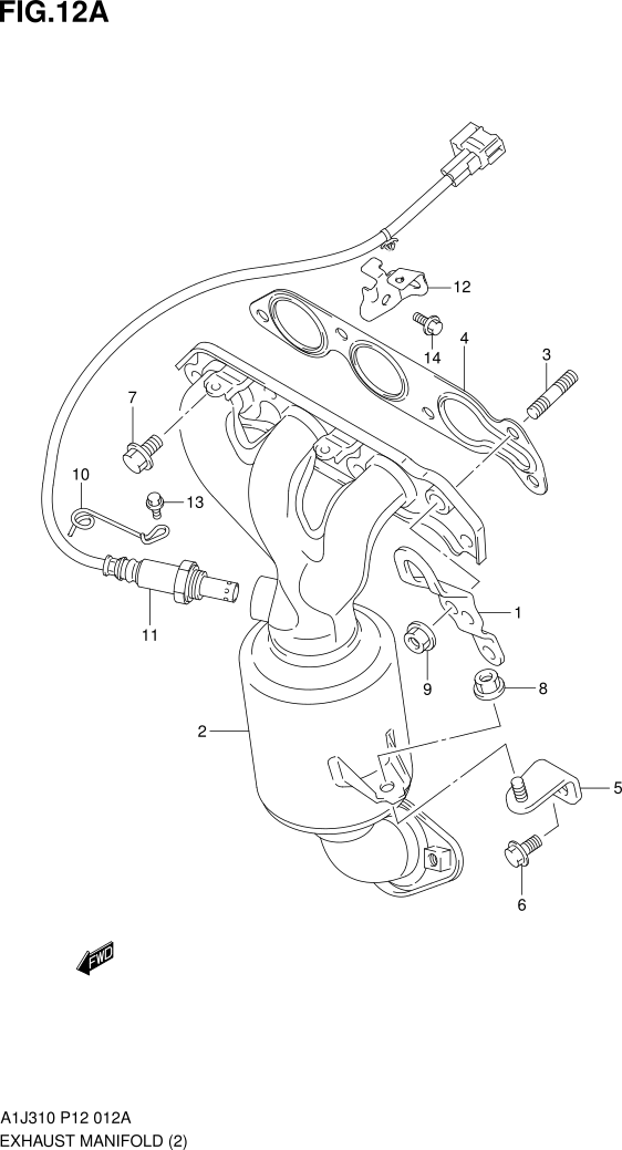 FIG. 12A EXHAUST MANIFOLD (TYPE 2)