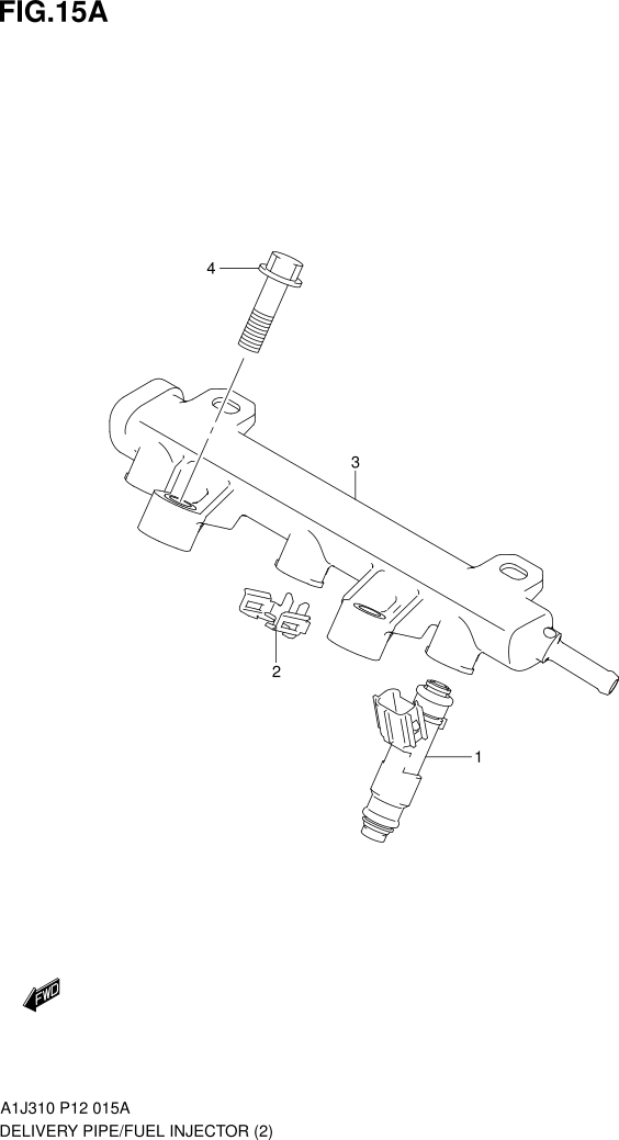 FIG. 15A DELIVERY PIPE/FUEL INJECTOR (TYPE 2)