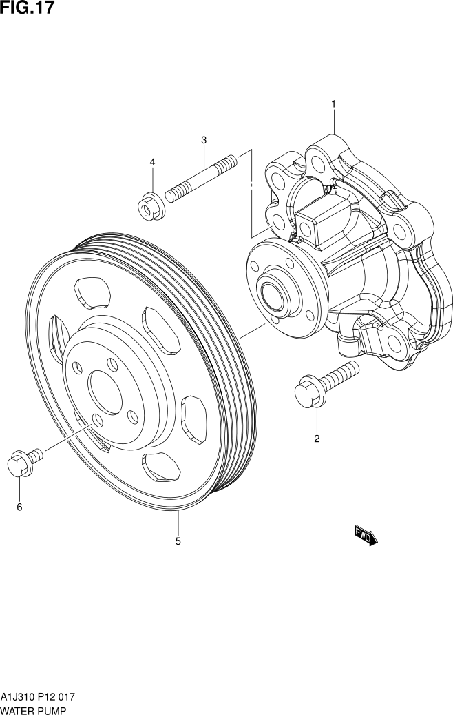 FIG. 17 WATER PUMP