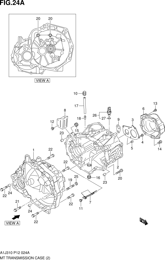 FIG. 24A MT TRANSMISSION CASE (TYPE 2:5MT)