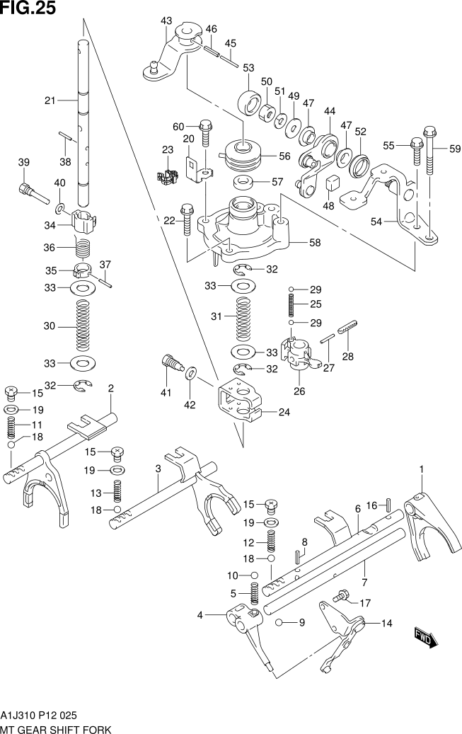 FIG. 25 MT GEAR SHIFT FORK (5MT)