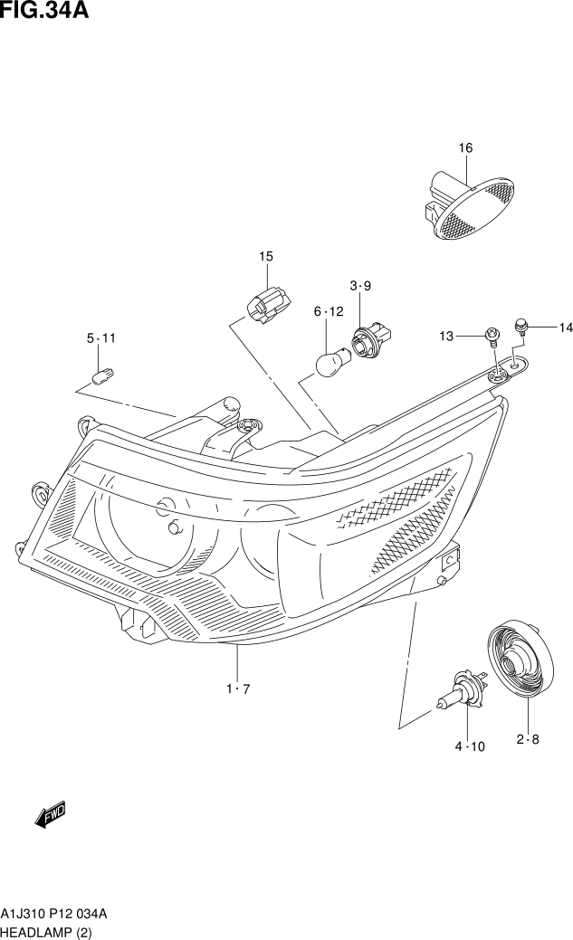 FIG. 34A HEADLAMP (GS)