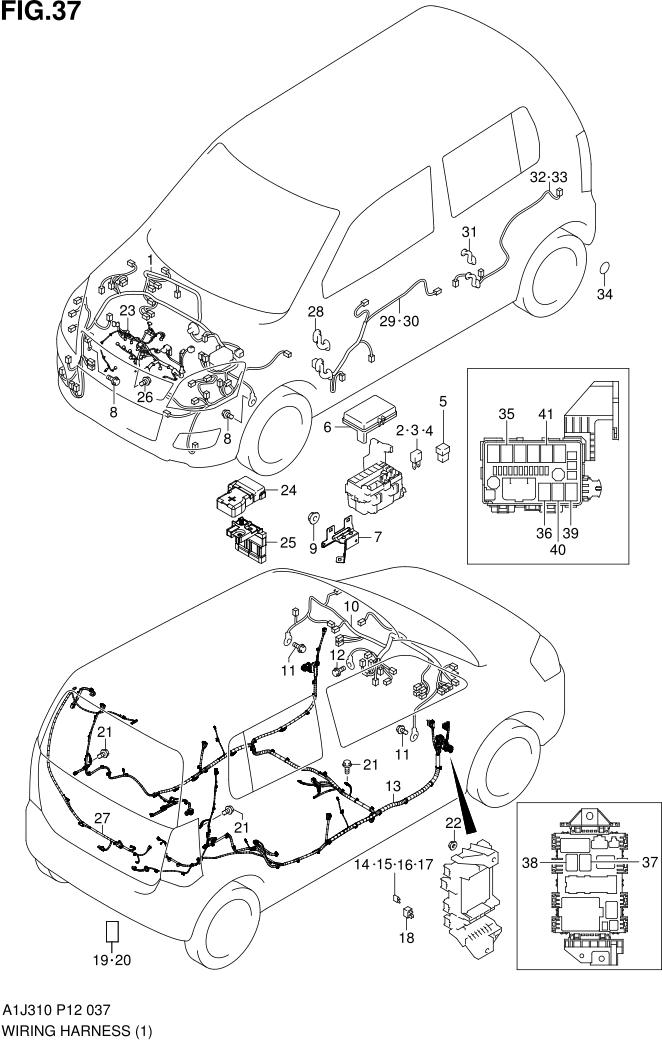 FIG. 37 WIRING HARNESS (TYPE 1:(GA,GL,GX))
