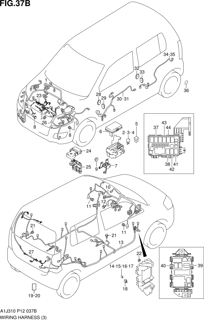 FIG. 37B WIRING HARNESS (TYPE 2:(GA,GL,GX))