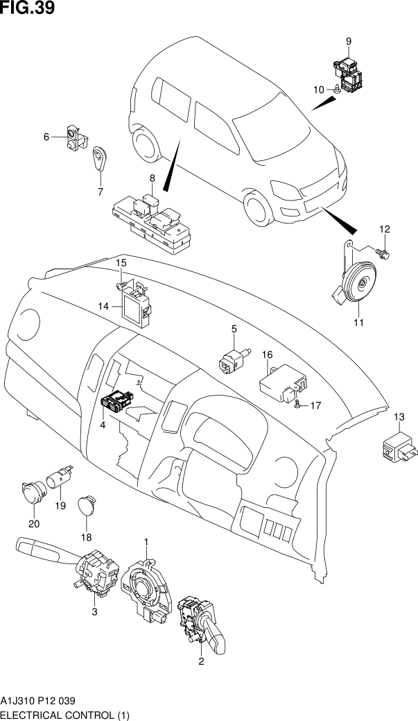 FIG. 39 ELECTRICAL CONTROL (TYPE 1)