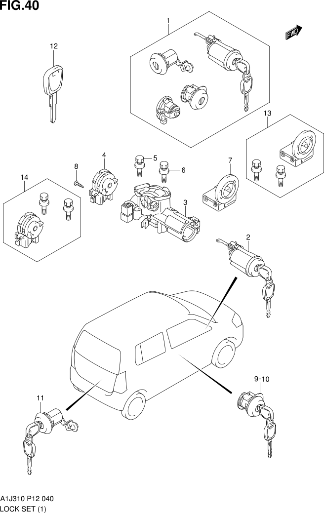 FIG. 40 LOCK SET (GA,GL)