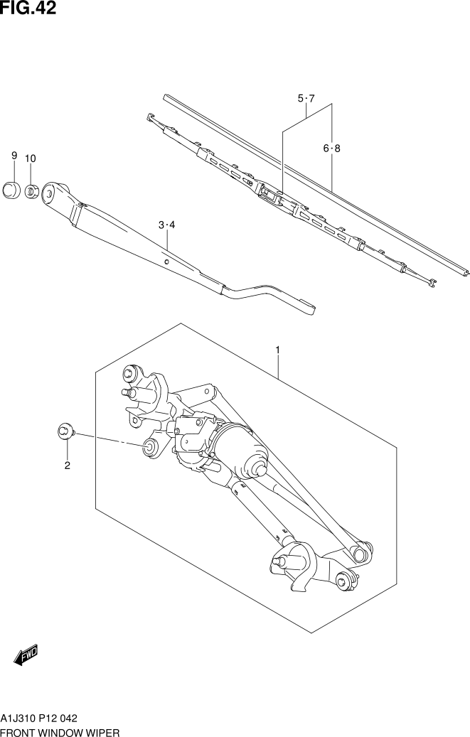FIG. 42 FRONT WINDOW WIPER