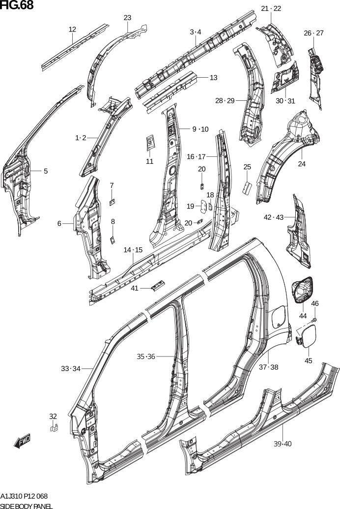 FIG. 68 SIDE BODY PANEL