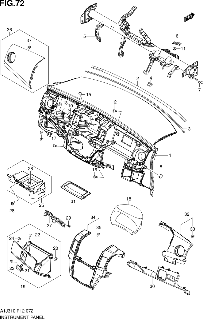 FIG. 72 INSTRUMENT PANEL