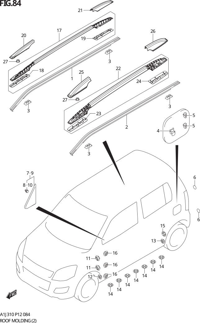 FIG. 84 ROOF MOLDING (GL,GX)