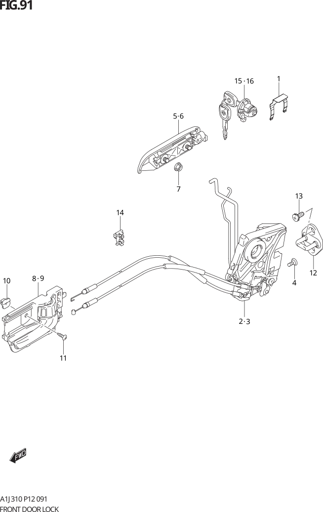 FIG. 91 FRONT DOOR LOCK
