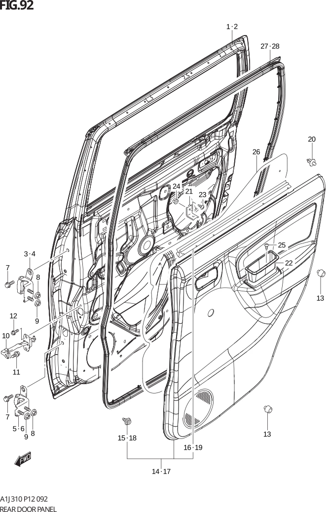 FIG. 92 REAR DOOR PANEL