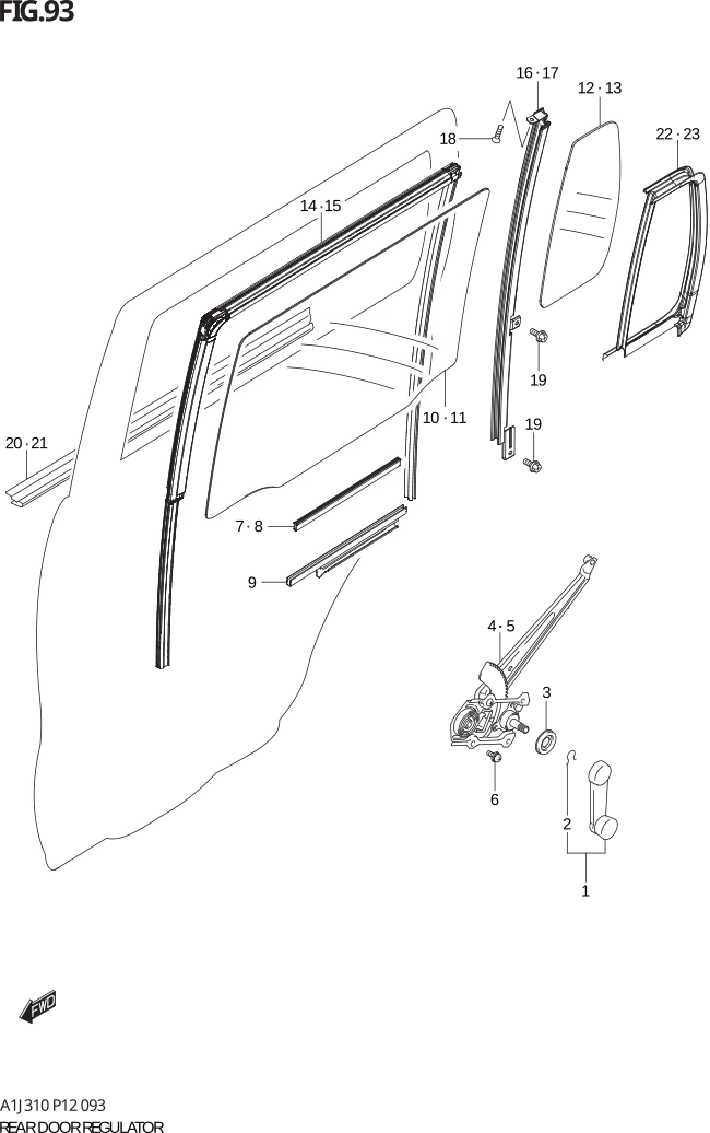FIG. 93 REAR DOOR REGULATOR