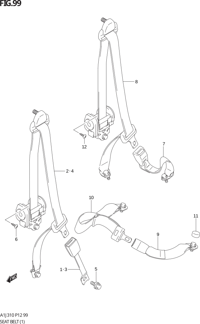 FIG. 99 SEAT BELT (TYPE 1)