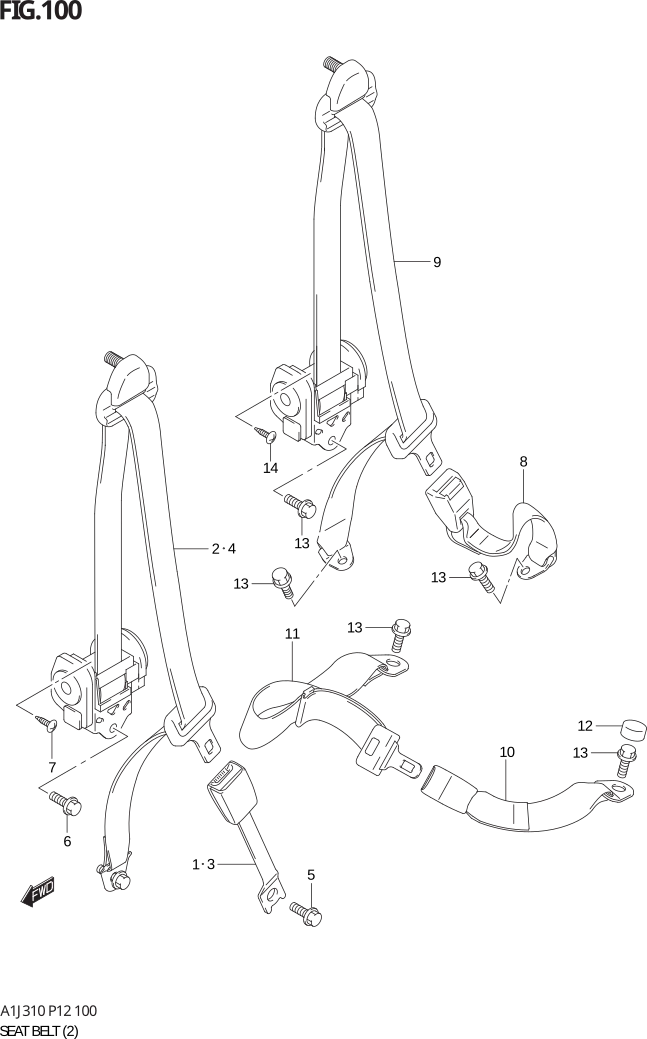 FIG. 100 SEAT BELT (TYPE 2)