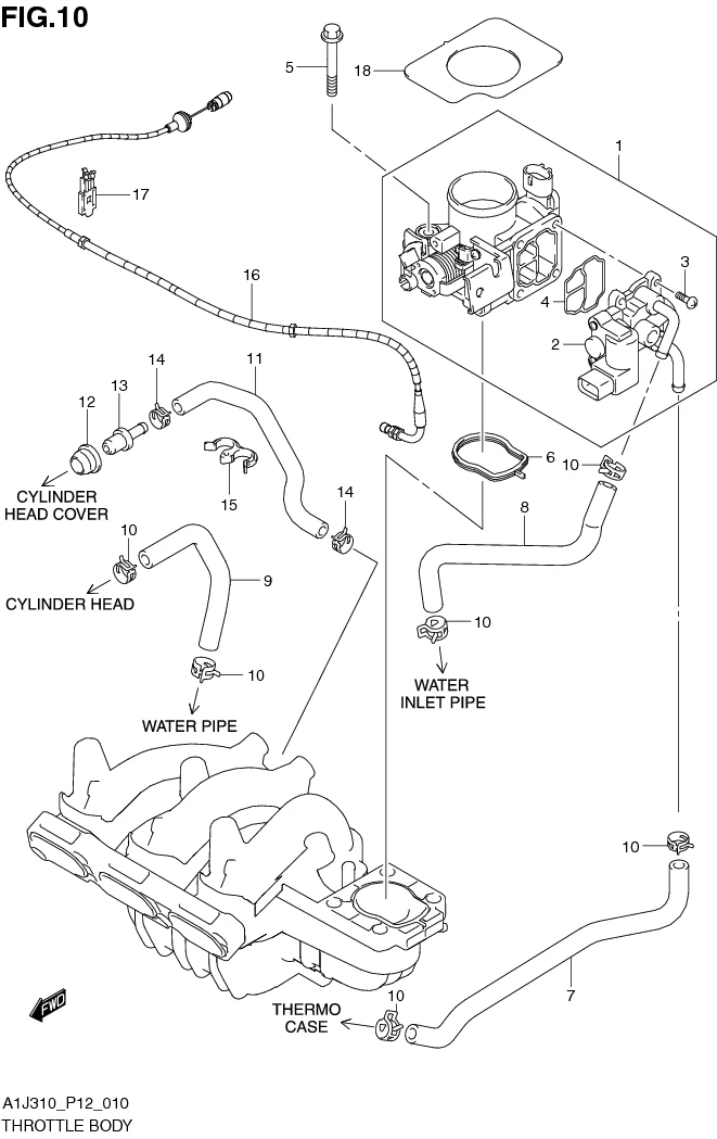 FIG. 10 THROTTLE BODY