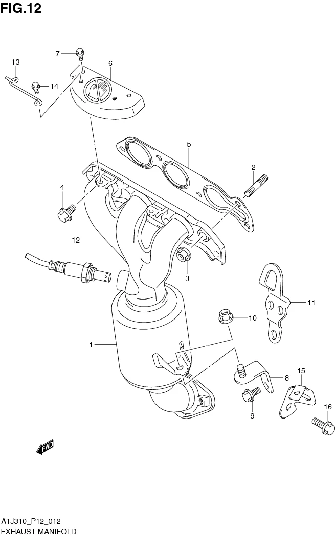 FIG. 12 EXHAUST MANIFOLD