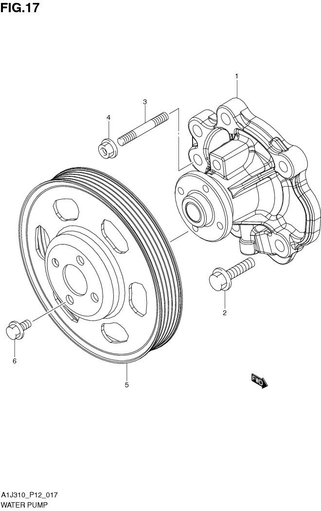 FIG. 17 WATER PUMP