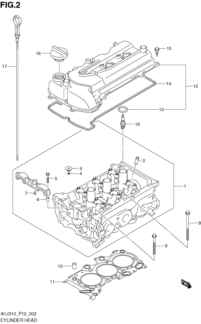 FIG. 2 CYLINDER HEAD