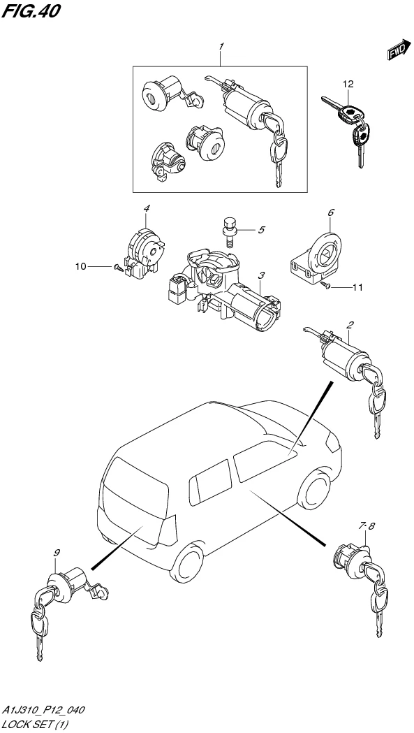 FIG. 40 LOCK SET (GA,GL)