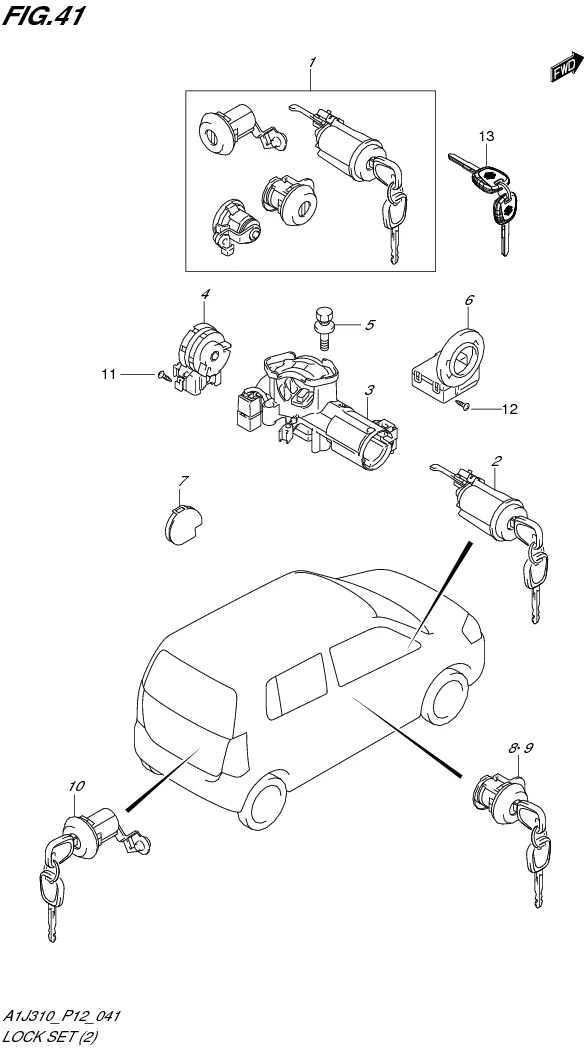 FIG. 41 LOCK SET (GX)