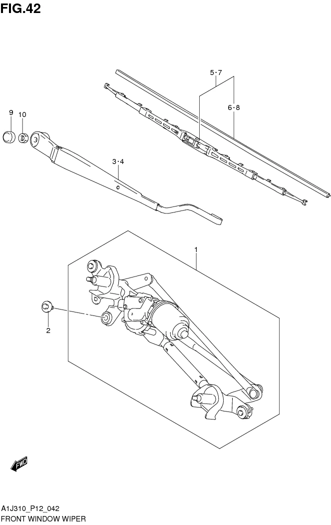 FIG. 42 FRONT WINDOW WIPER